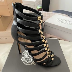 Vince Camuto heels with gold details